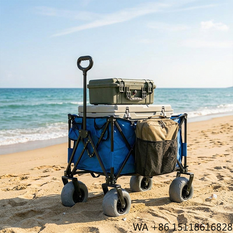 Outdoor Camping Folding Table - Opvouwbare metalen strandwagen met snel los