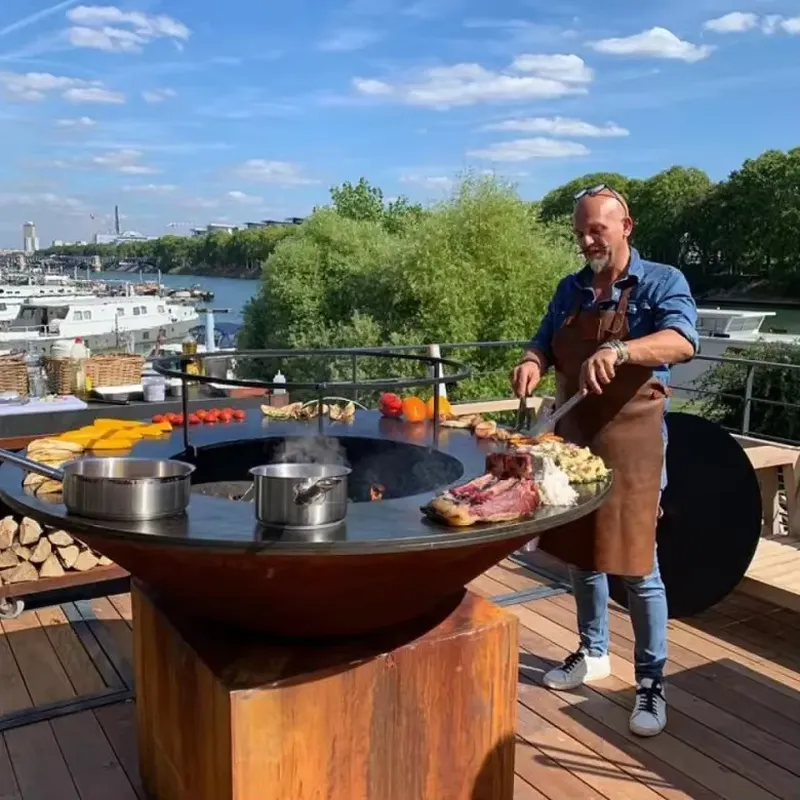 Outdoor Camping Oven - 80cm Cortenstaal vuurplaats BBQ grill draagbare