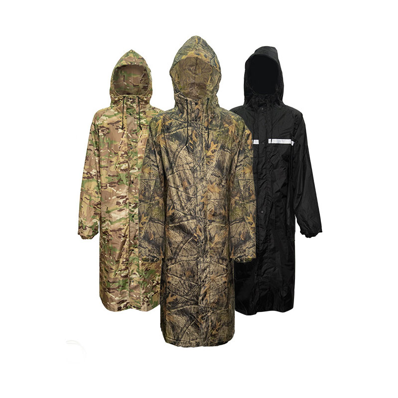Camping Rain Poncho - Camouflage Lange Regenjas Voor Mannen Tactiek