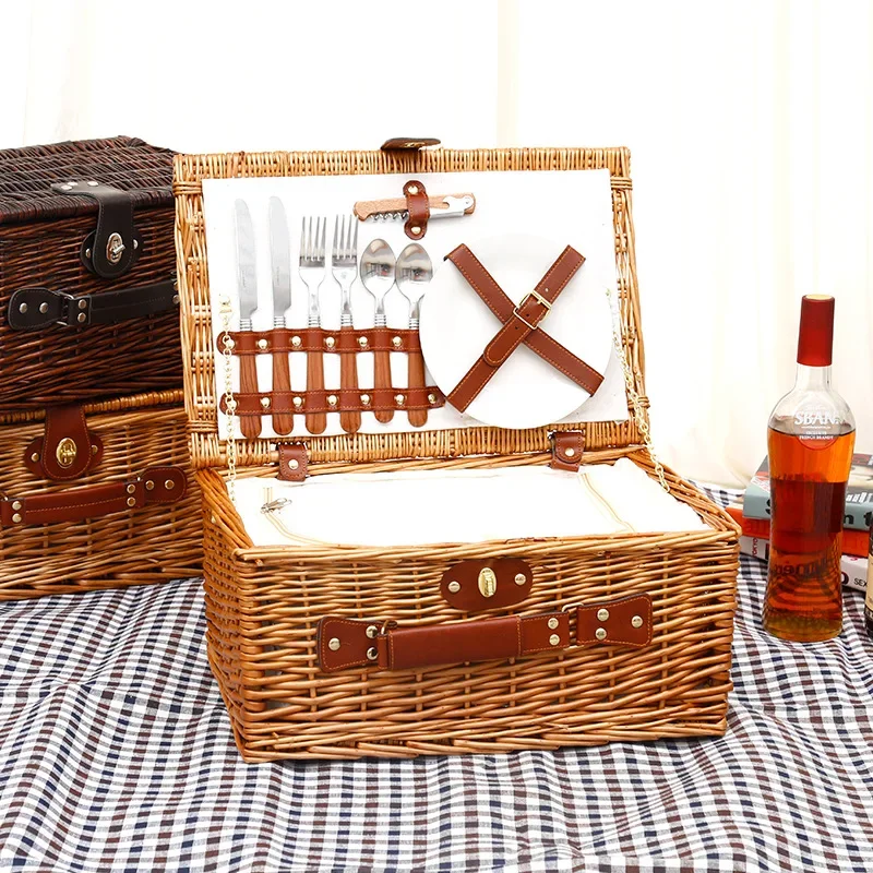 Outdoor Camping Storage Box - Picknickmand voor gezinnen, opbergmand voor kampeereten