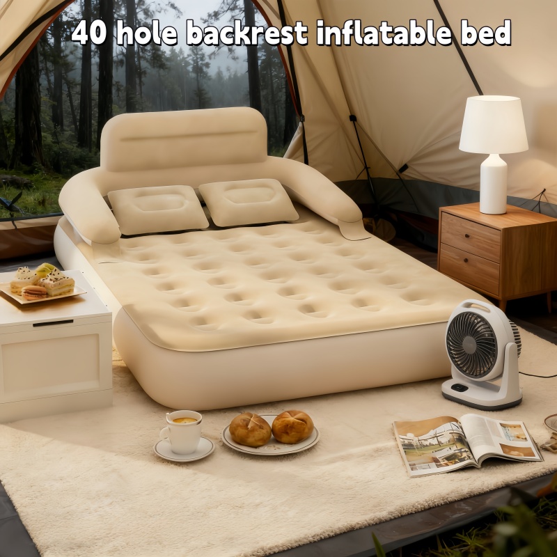 Bed Outdoor Camping - Opblaasbaar tweepersoons campingbed voor buitengebruik, met