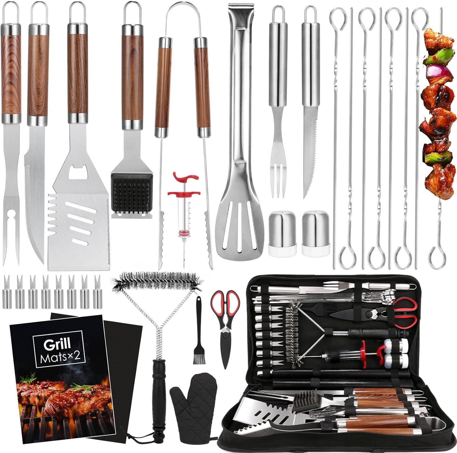 Outdoor Camping Kit - 34-delige zware grillgereedschapset voor buiten kamperen,