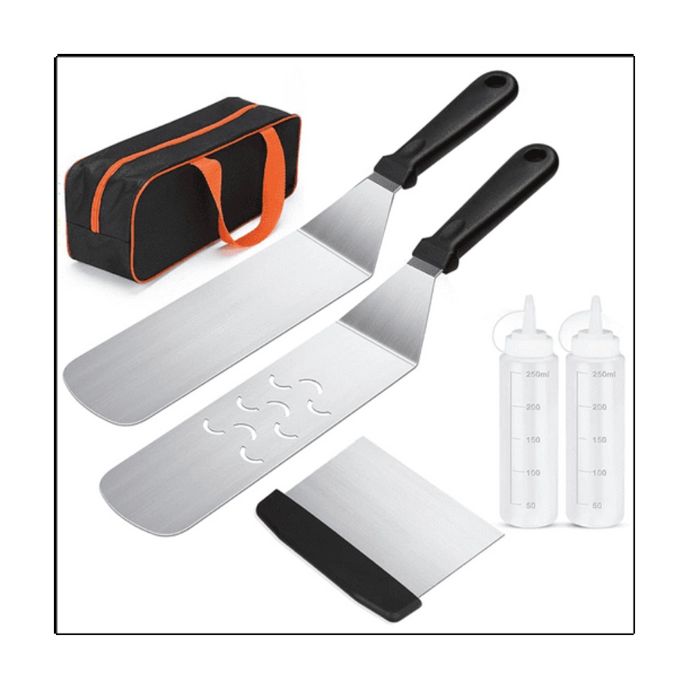 Outdoor Camping Kit - 6-delige BBQ-gereedschapset Bakplaat Accessoires Kit Gereedschap