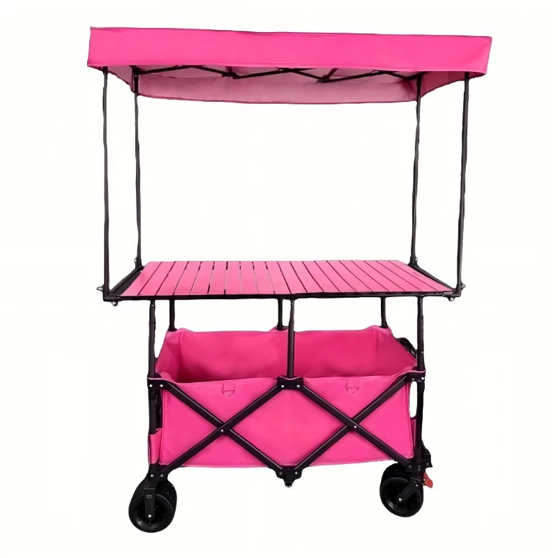 Outdoor Camping Folding Table - Opvouwbare stalen tafelkar, kraamkar, multicolor, mobiel,