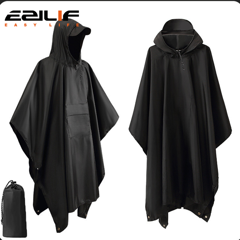 Camping Rain Poncho - 3-in-1 militaire regenjas voor buiten, waterdichte