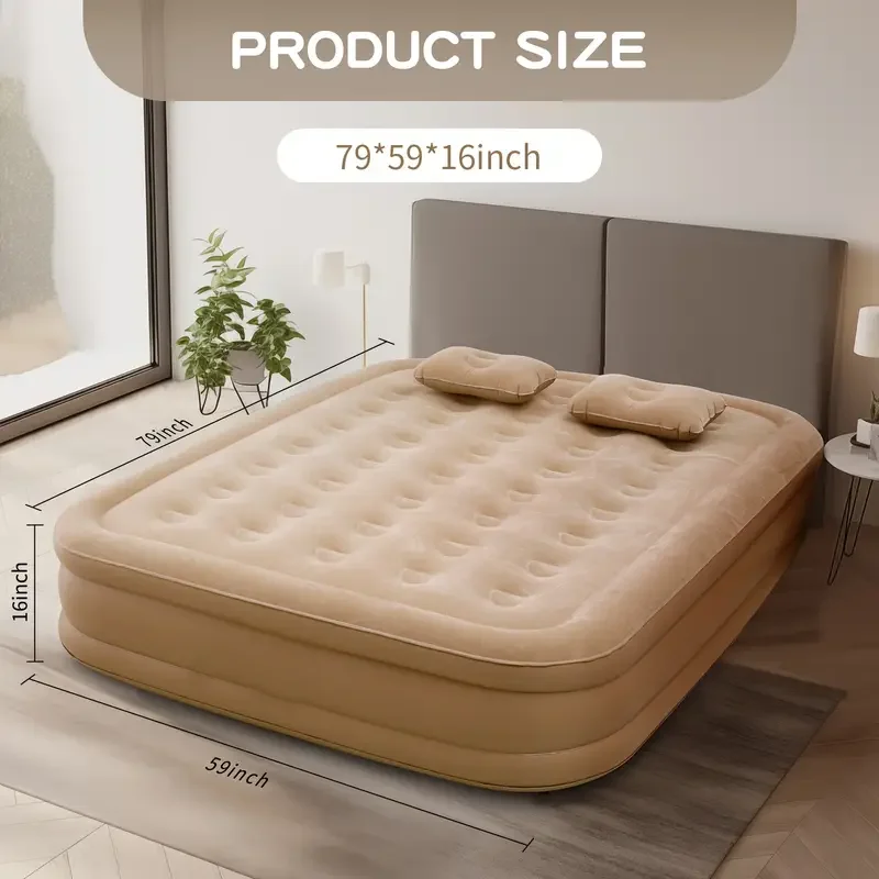 Inflatable Mattress - Opblaasbare luxe 2-persoons campingbedmat met ingebouwde