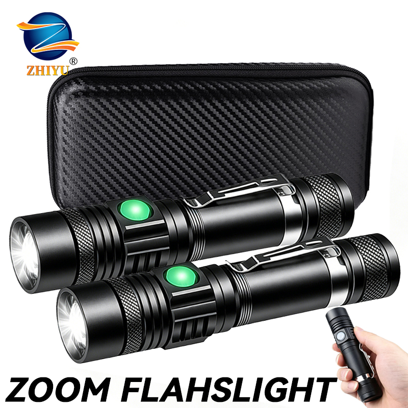 Outdoor Camping Adventures - T6 LED oplaadbare zaklamp, 18650 zoombare