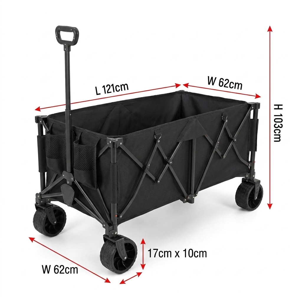 Outdoor Camping Folding Table - Krachtige opvouwbare aanhangwagen met 260L extra