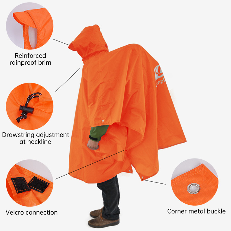 3-in-1 waterdichte regenjas Li - Camping Rain Poncho recensie en prijs