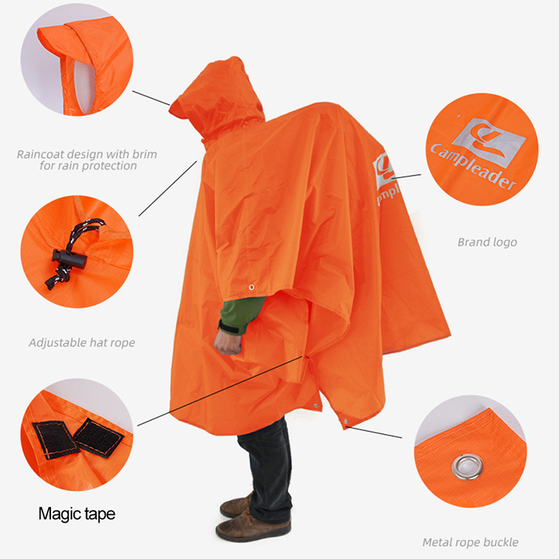 3-in-1 buitenregenjas met capu - Camping Rain Poncho recensie en prijs