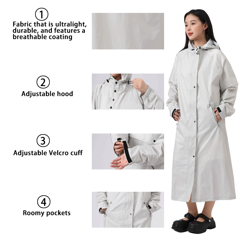 Lange regenjas met capuchon vo - Camping Rain Poncho recensie en prijs