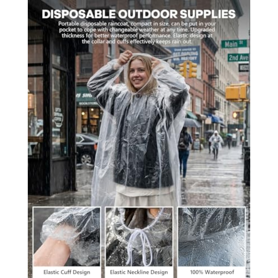 Wegwerp regenponcho's, 6-pack/ - Camping Rain Poncho recensie en prijs