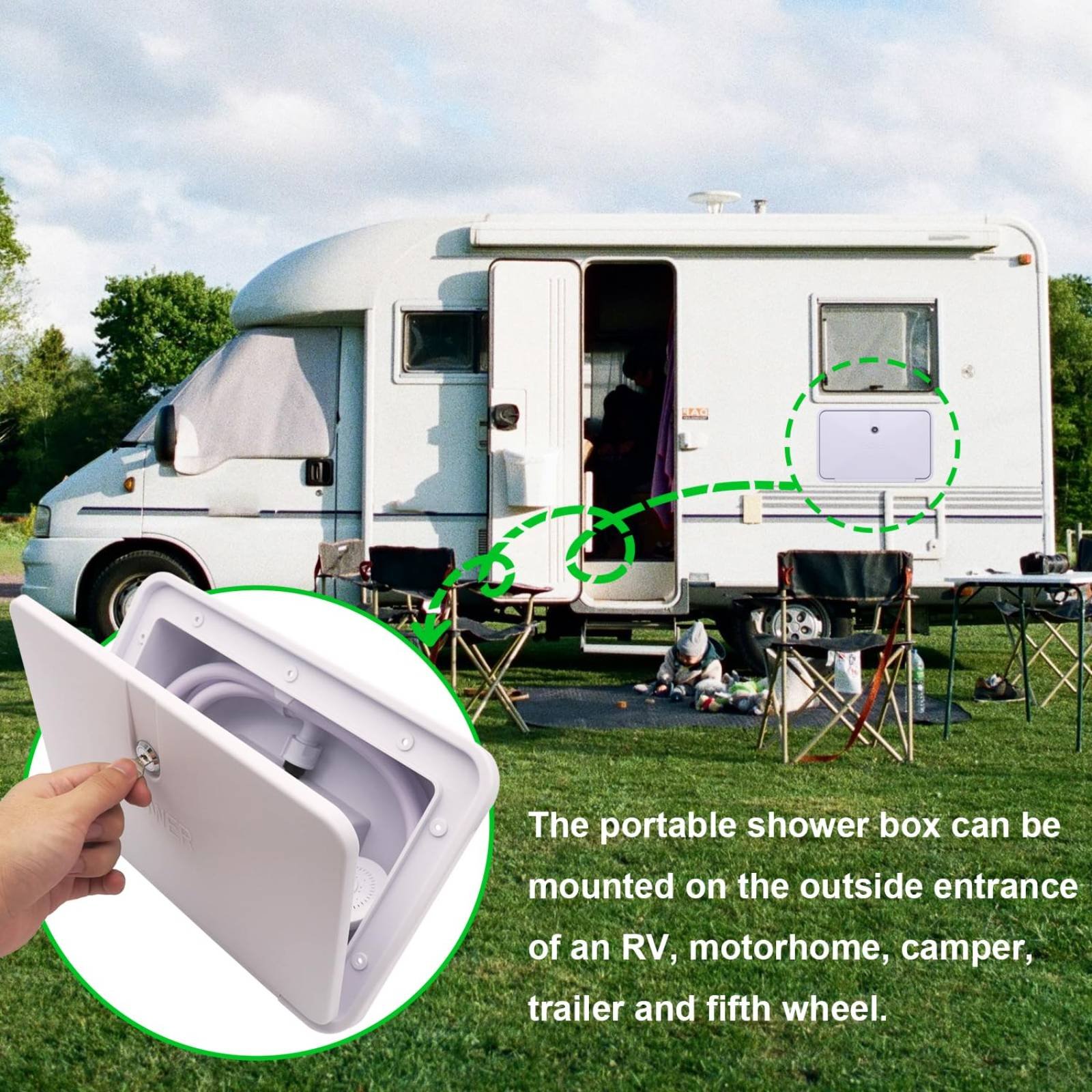 RV Buitendouchebox Compacte RV - Outdoor Camping Box recensie en prijs