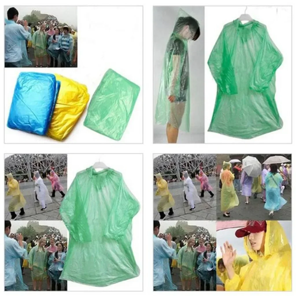 5/10PC Wegwerpregenjas Adultch - Camping Rain Poncho recensie en prijs