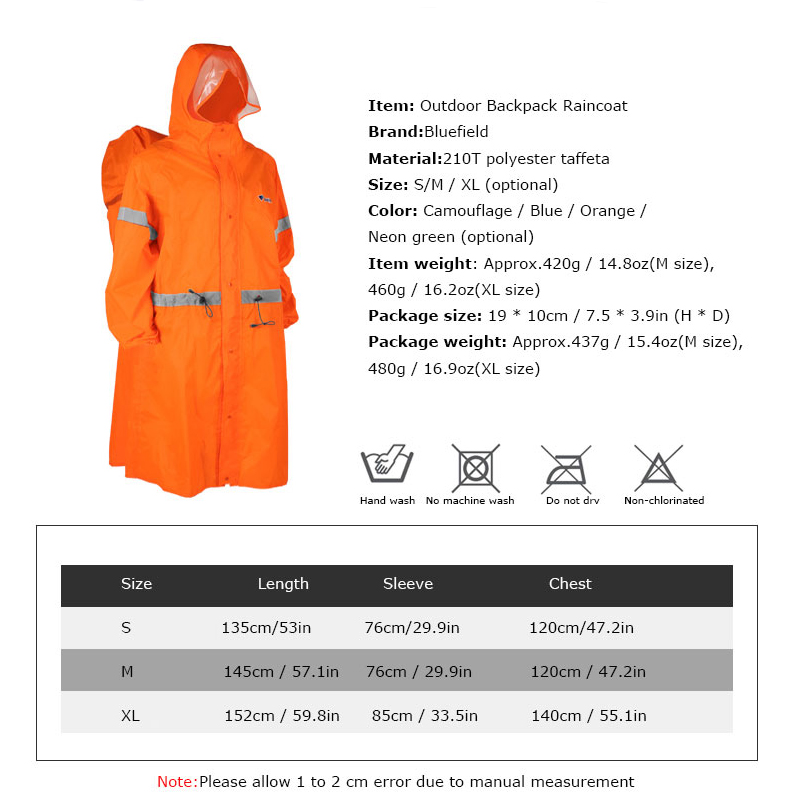 Unisex reflecterende outdoor k - Camping Rain Poncho recensie en prijs